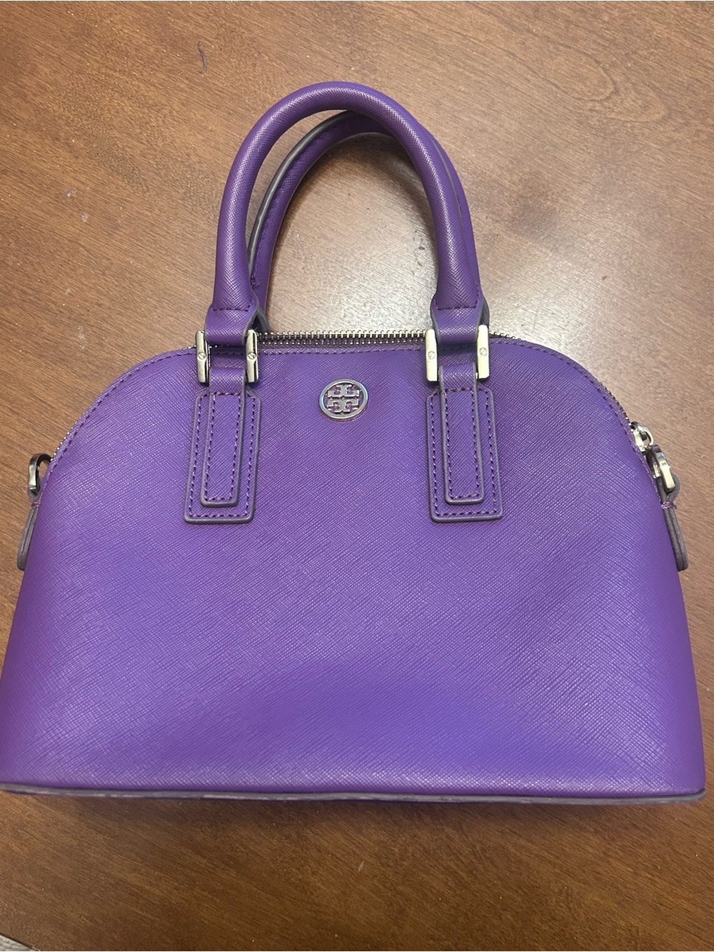 Tory Burch Violet Saffiano Dome Satchel